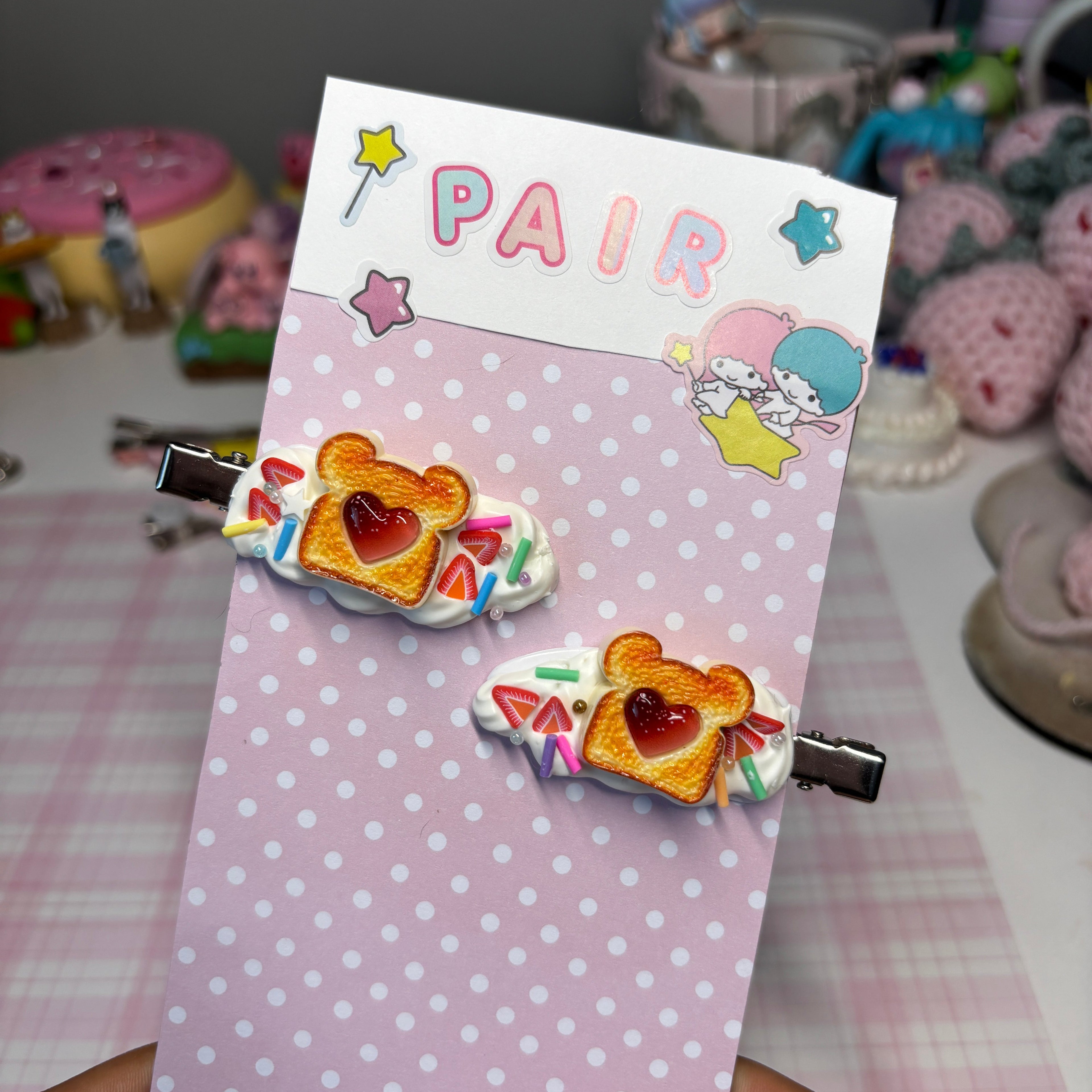 jam toast! hair clips