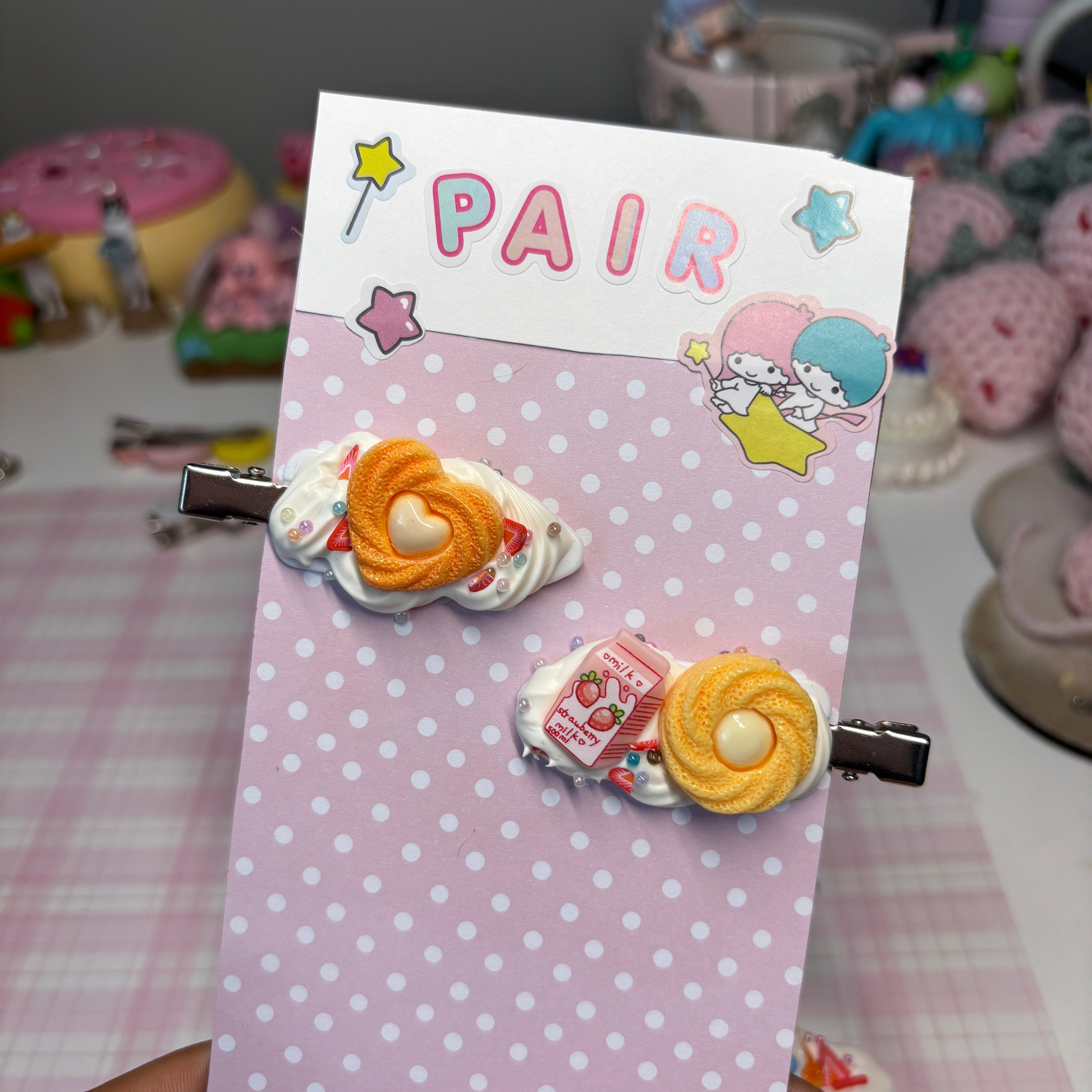 milk n cookies! hair clips